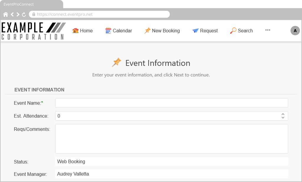 Screenshot of online form in EPConnect, demonstrating read-only form fields. 