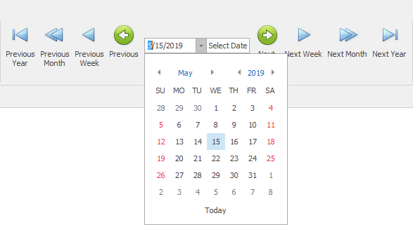 Example of Classic Calendar Date Selection Display Mode. 