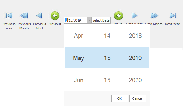 Example of Touch UI Calendar Date Selection Display Mode. 