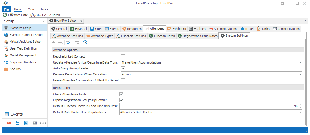 Figure 523: Attendee System Settings 