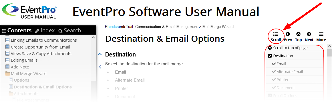 Scroll Menu in Topic Header