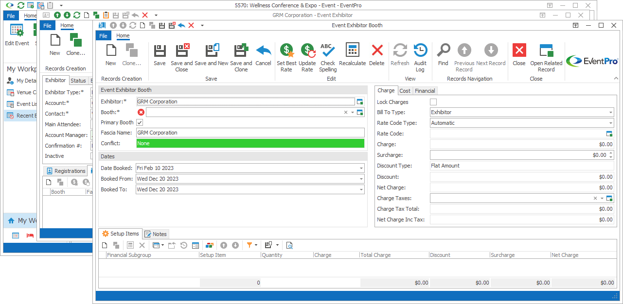 Screenshot of Event Exhibitor Booth edit form. 