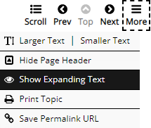 More Menu in Topic Header