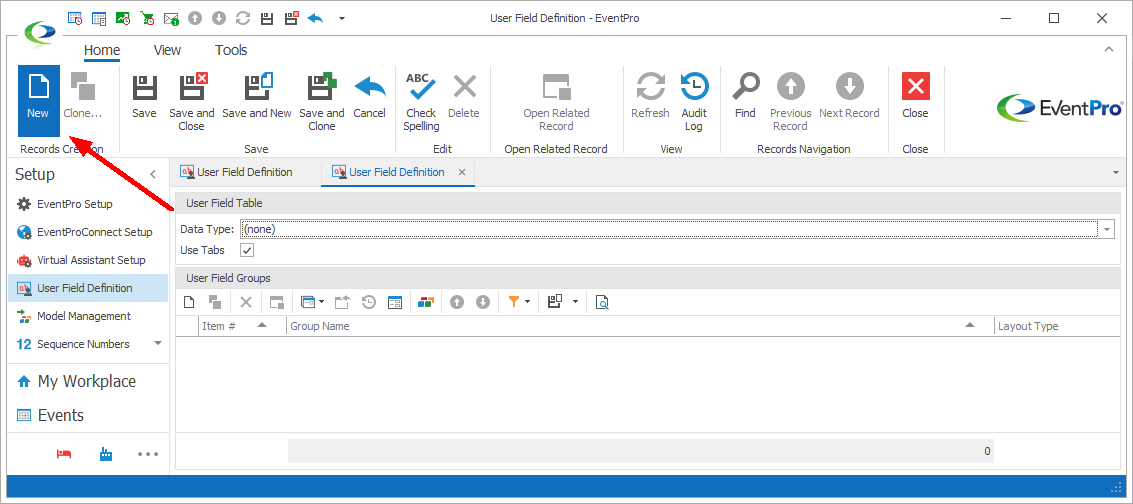 Screenshot of User Field Definition edit form. 