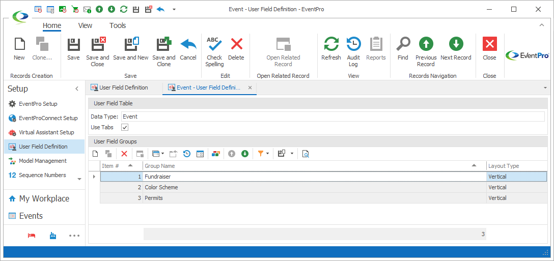 Screenshot of User Field Definition edit form with multiple User Field Groups. 