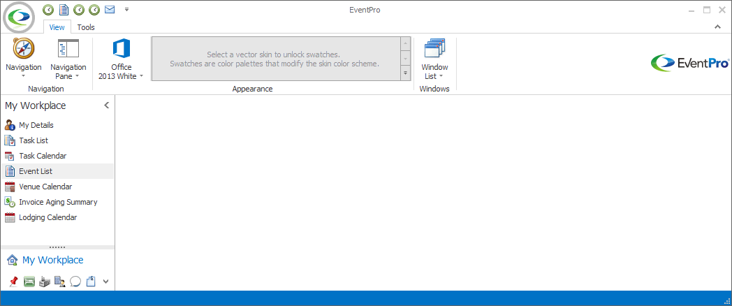 Screenshot of My Workplace in navigation pane, containing more shortcuts in addition to defaults