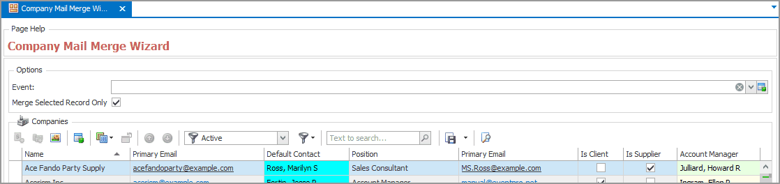 Figure 265: Company Mail Merge Wizard 