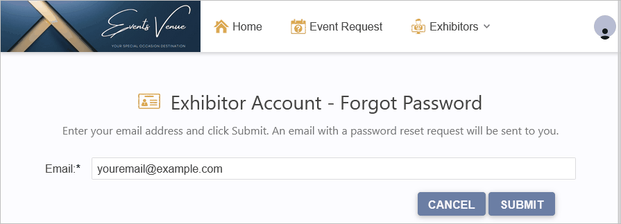 Figure 802: Submit Email in Forgot Password Page 