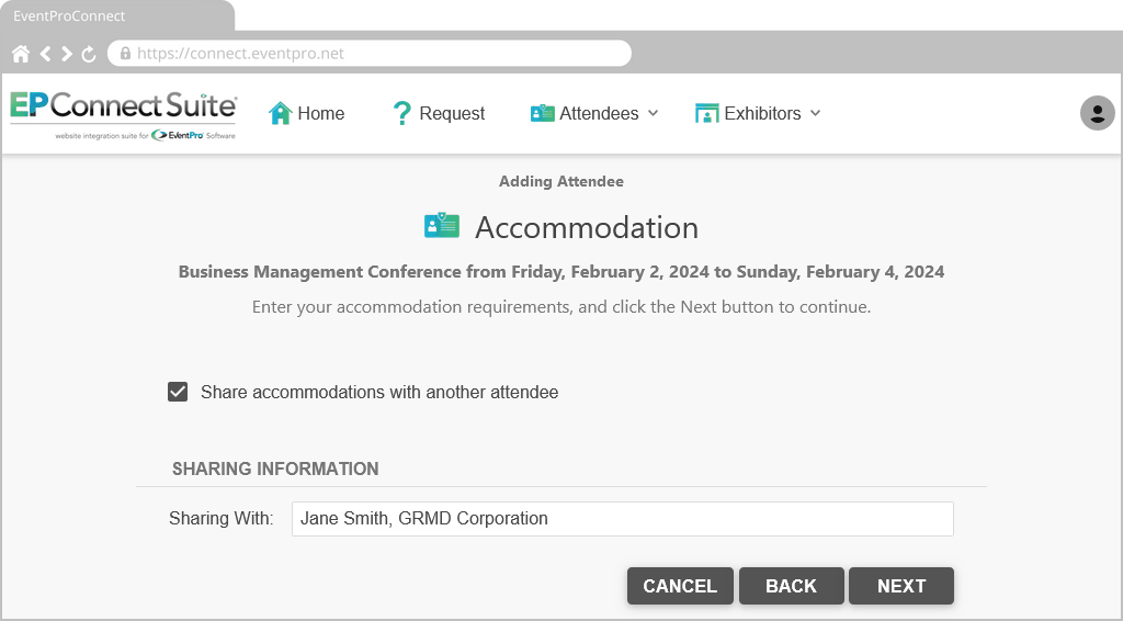 Figure 716: Sharing Accommodations 