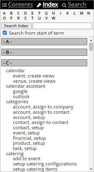 Index Pane