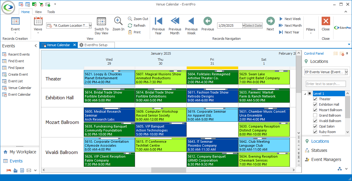 Figure 106: Venue Calendar