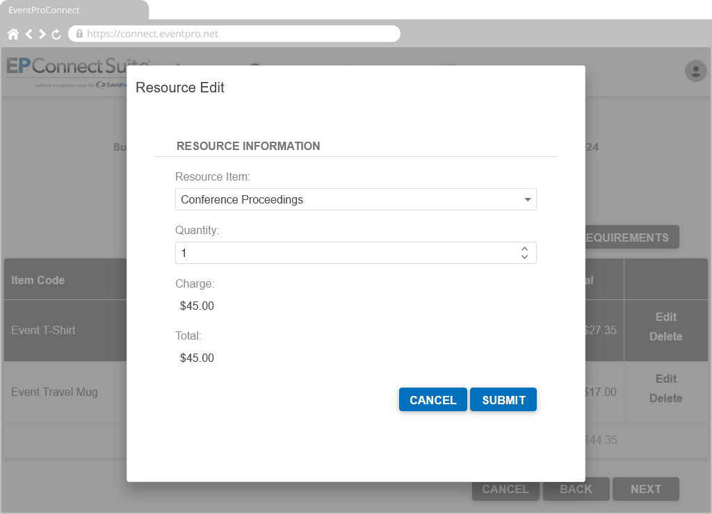 Figure 722: Select Resource Item 
