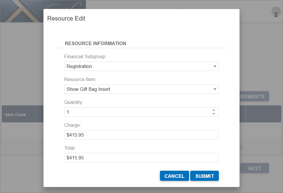Figure 817: Select Setup Resource Item 