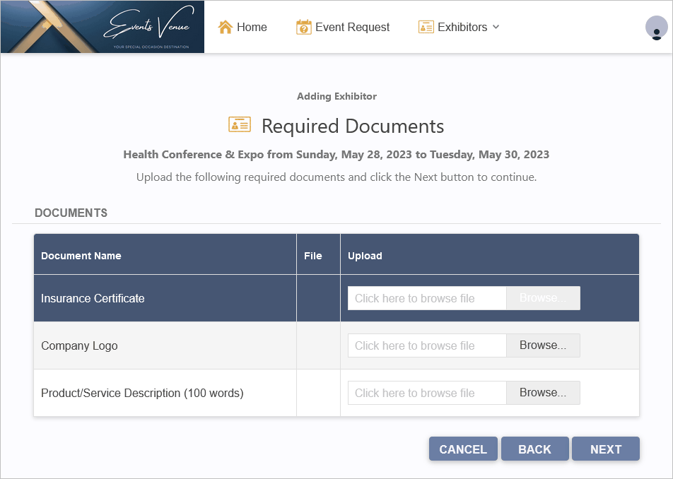 Figure 819: Upload Required Documents 