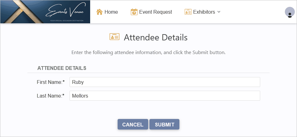 Figure 823: Enter Attendee Details