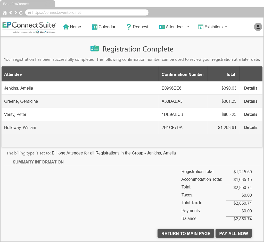 Figure 743: Group Registration Completed 