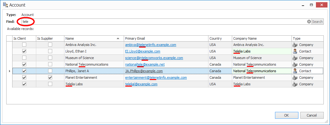 Screenshot of Find dialog demonstrating search